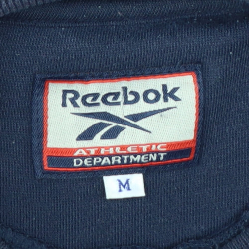 Reebok Men's Blue Retro Logo Sweatshirt Medium Pullover Crew Neck