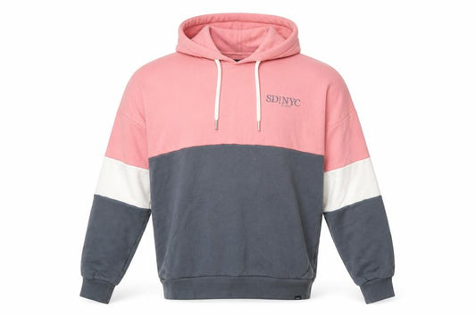 Front view of Superdry Men’s Multicoloured Pullover Hoodie XS Pink Grey Jersey