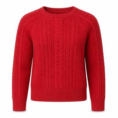 GAP Women’s Red Cable-Knit Cotton Crew Neck Jumper Size M