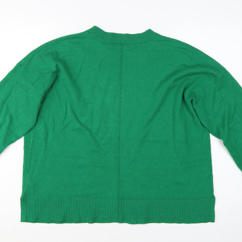 Oasis Womens Green Crew Neck Knit Jumper XL