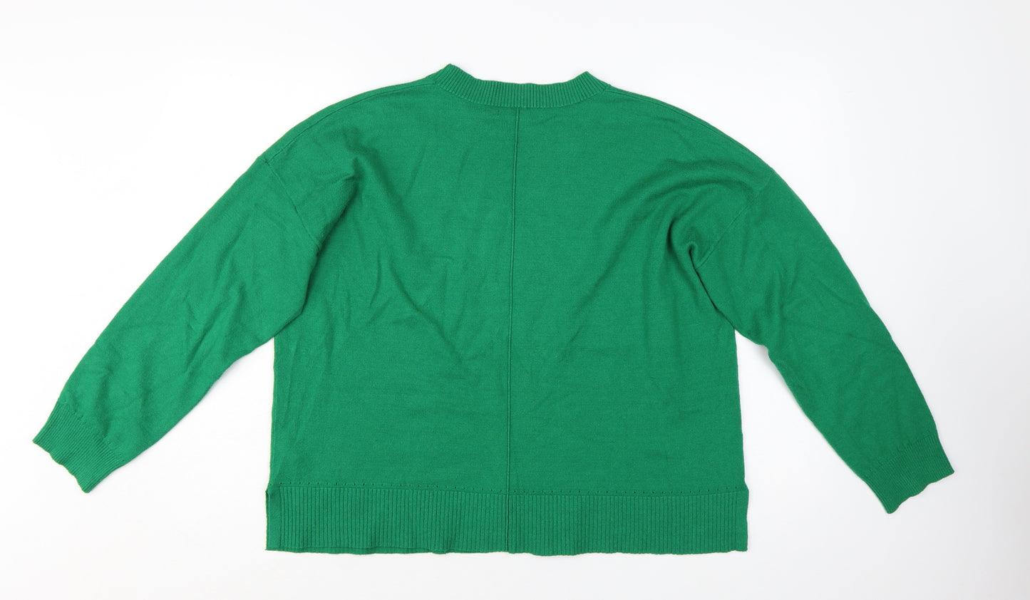 Oasis Womens Green Crew Neck Knit Jumper XL