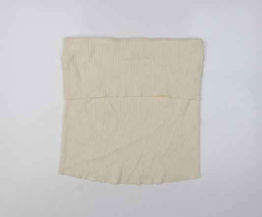 Marks and Spencer Women's Beige Ribbed Strapless Knit Tank Top Size 24