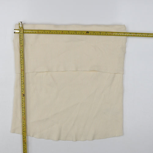 Marks and Spencer Women's Beige Ribbed Strapless Knit Tank Top Size 24