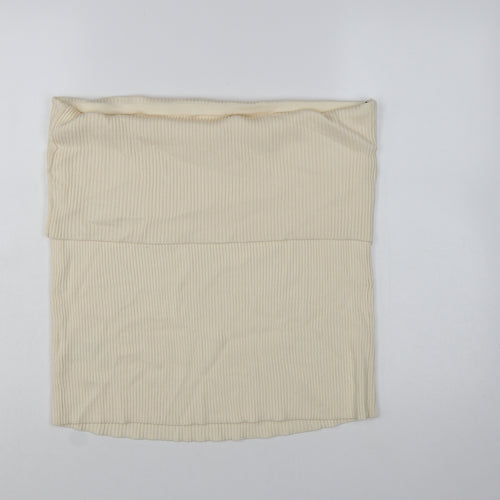 Marks and Spencer Women's Beige Ribbed Strapless Knit Tank Top Size 24