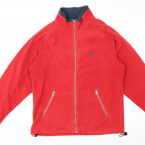 Cotton Traders Men's Red Fleece Full Zip Jacket Size M Casual Outdoor