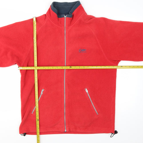 Cotton Traders Men's Red Fleece Full Zip Jacket Size M Casual Outdoor