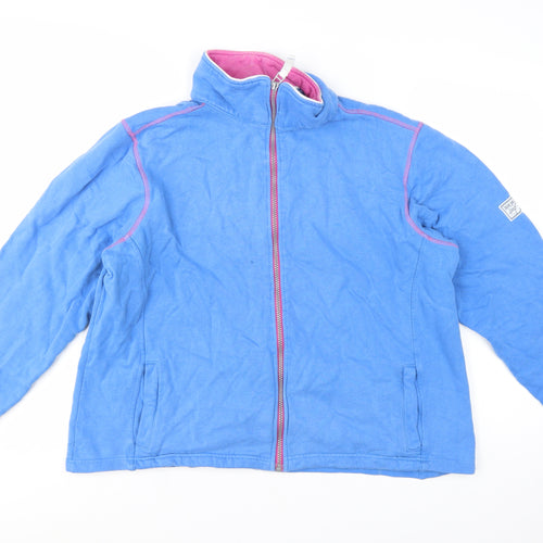Lazy Jacks Women Blue Full Zip Sweatshirt Large Cotton Casual