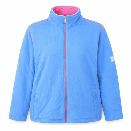 Lazy Jacks Women Blue Full Zip Sweatshirt Large Cotton Casual
