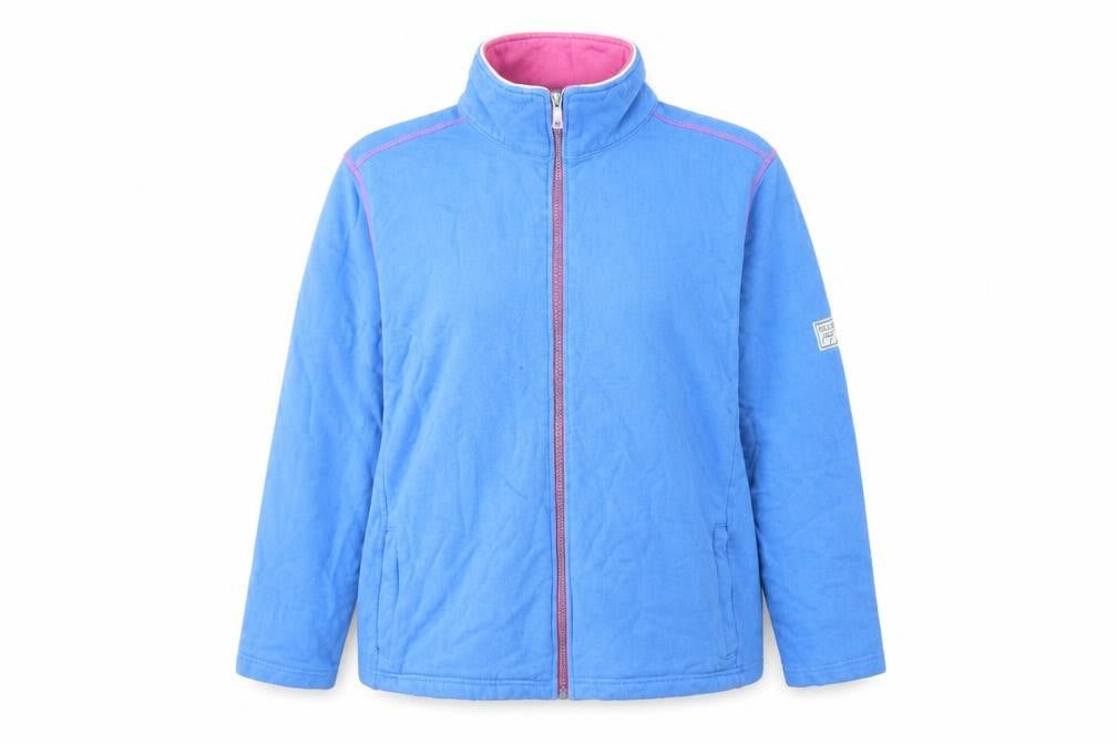 Lazy Jacks Women Blue Full Zip Sweatshirt Large Cotton Casual