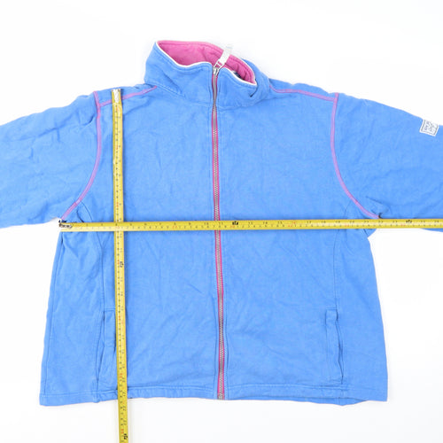 Lazy Jacks Women Blue Full Zip Sweatshirt Large Cotton Casual