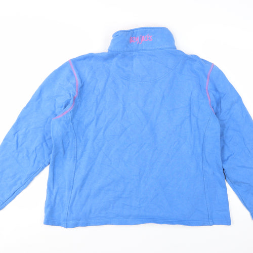 Lazy Jacks Women Blue Full Zip Sweatshirt Large Cotton Casual