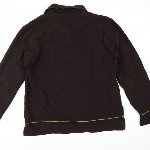 Ted Baker Men's Brown L 1/4 Zip Collared Sweatshirt