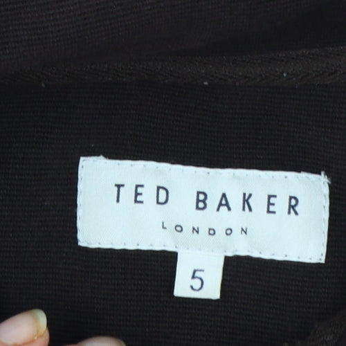 Ted Baker Men's Brown L 1/4 Zip Collared Sweatshirt