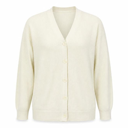 Uniqlo Women’s Ivory Cotton Cashmere V-Neck Button Cardigan L