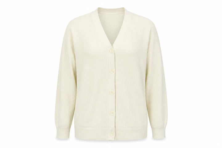 Uniqlo Women’s Ivory Cotton Cashmere V-Neck Button Cardigan L