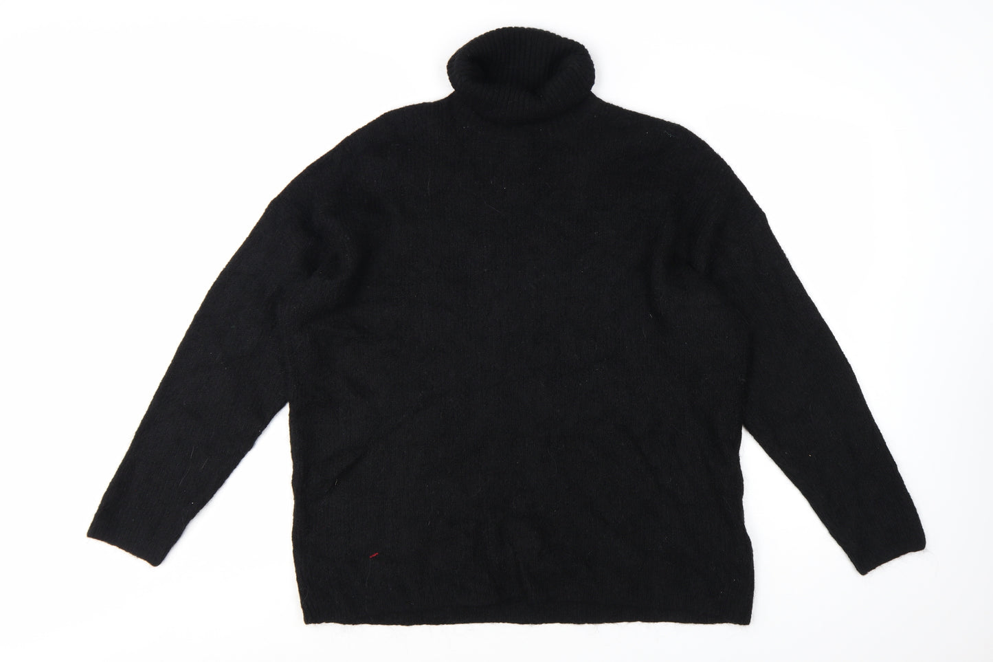 Jack Wills Women’s Black Roll Neck Wool Blend Jumper UK 12