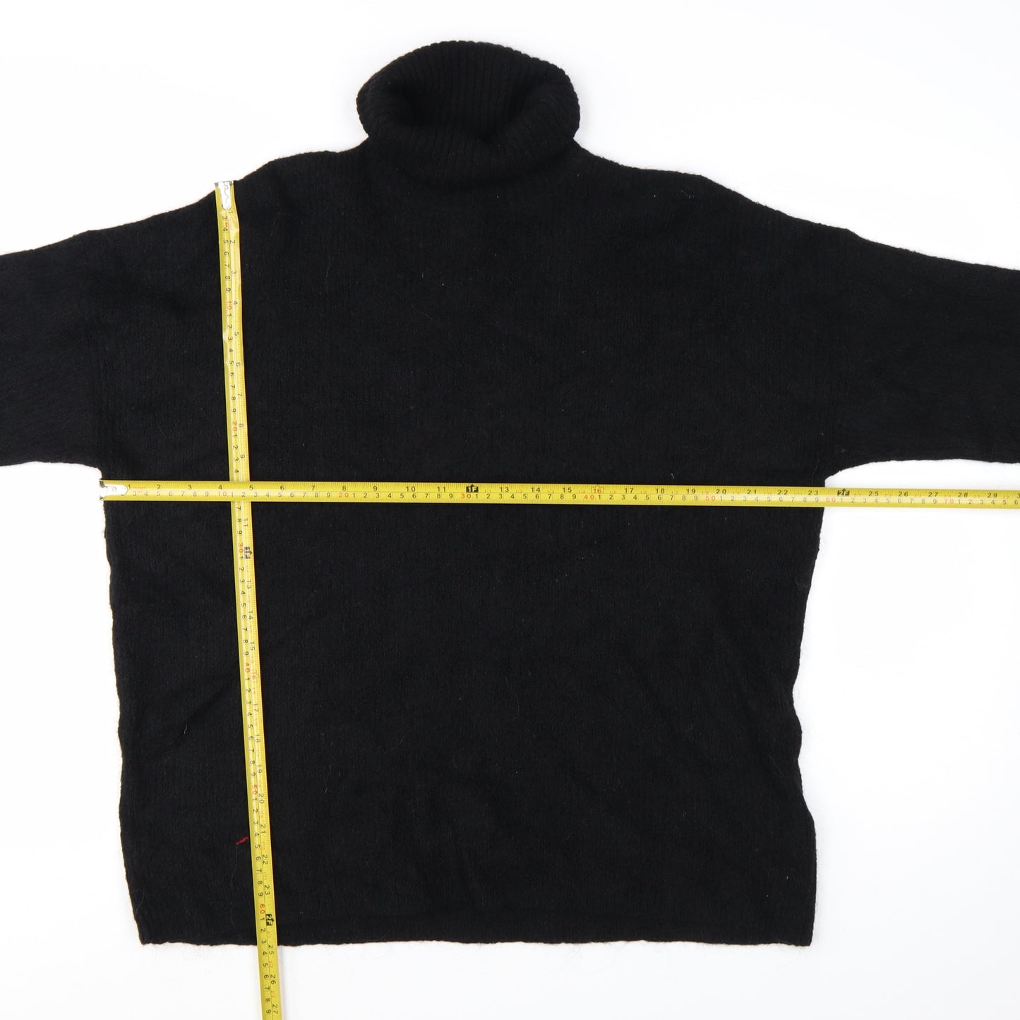 Jack Wills Women’s Black Roll Neck Wool Blend Jumper UK 12