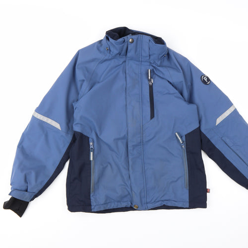 Polarn O. Pyret Boys Blue 9-10 Years Hooded Puffer Ski Jacket