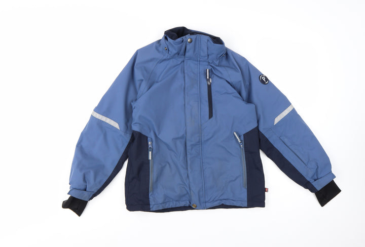 Polarn O. Pyret Boys Blue 9-10 Years Hooded Puffer Ski Jacket