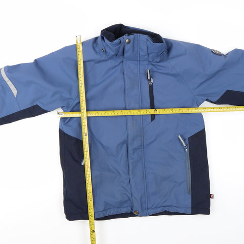 Polarn O. Pyret Boys Blue 9-10 Years Hooded Puffer Ski Jacket