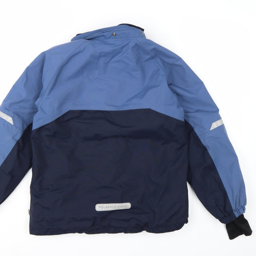 Polarn O. Pyret Boys Blue 9-10 Years Hooded Puffer Ski Jacket