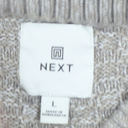 Next Men’s Beige Wool Blend Crew Neck Knit Jumper Size L