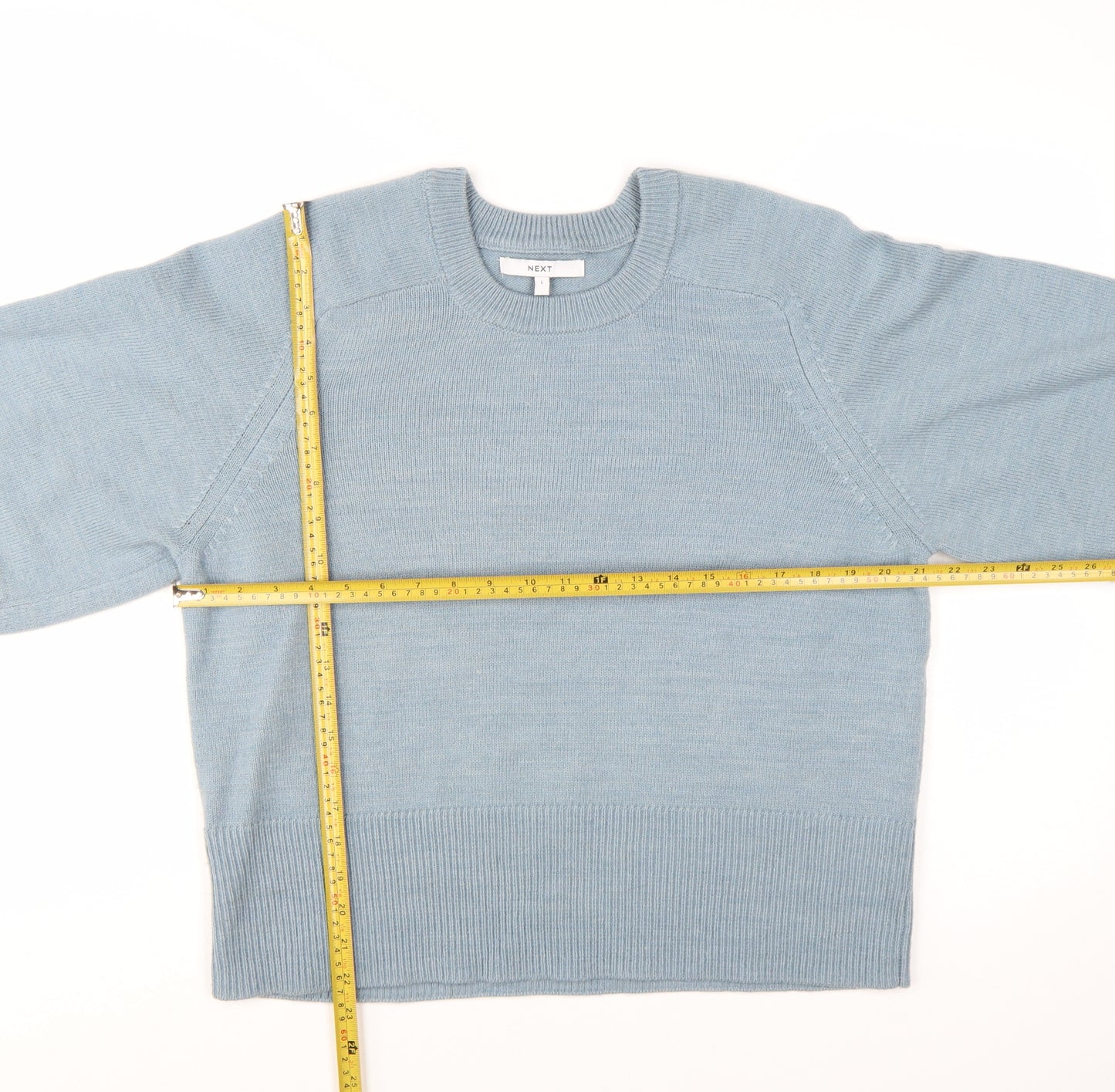 Next Women’s Blue Knit Pullover Jumper L Crew Neck Long Sleeve