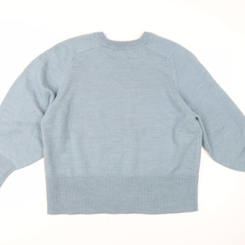 Next Women’s Blue Knit Pullover Jumper L Crew Neck Long Sleeve