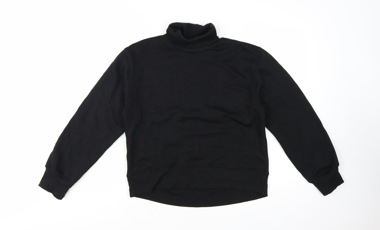 Zara Women Black Roll Neck Pullover Sweatshirt Size S