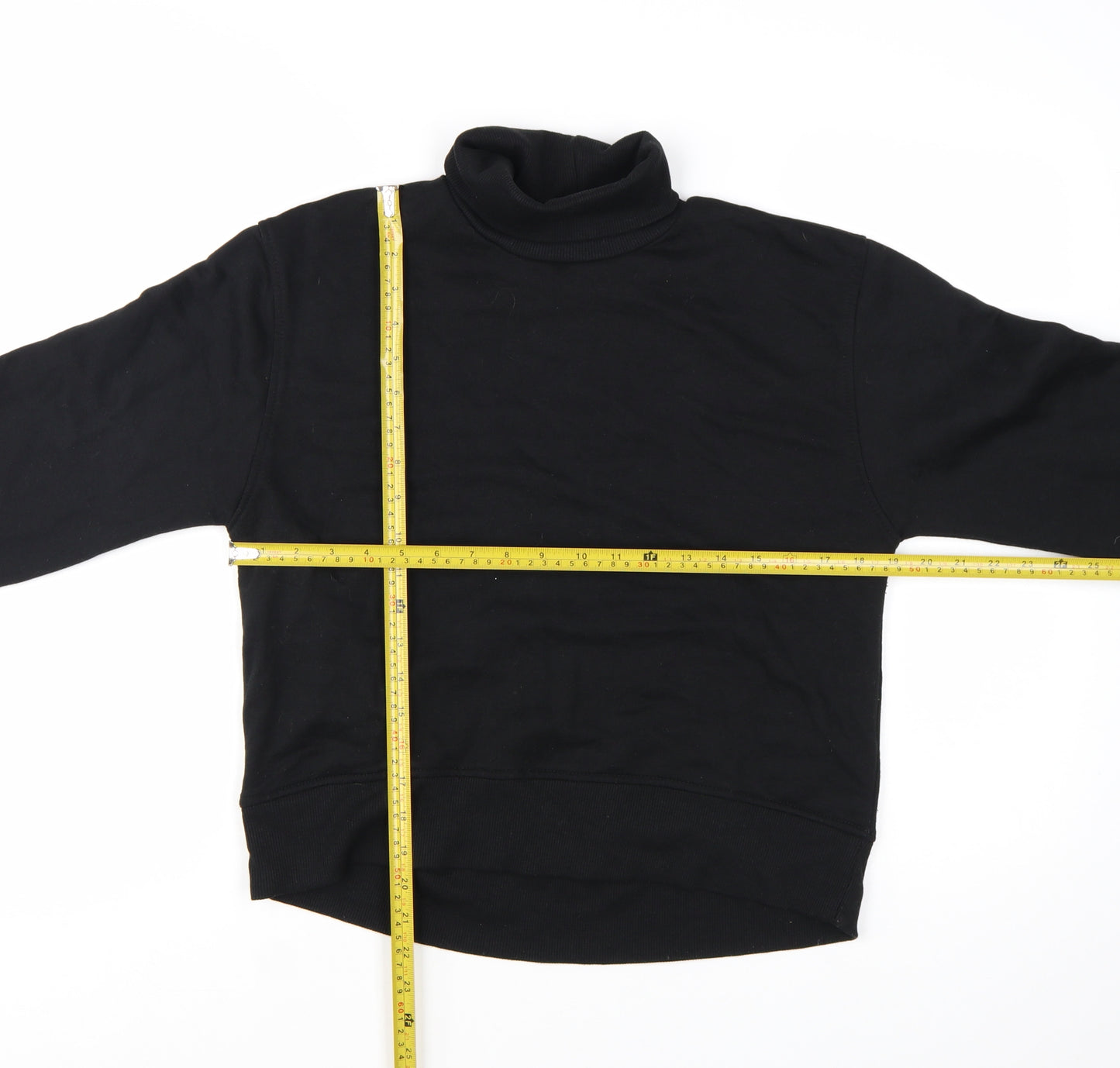 Zara Women Black Roll Neck Pullover Sweatshirt Size S