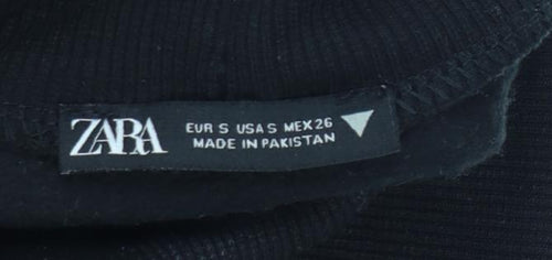 Zara Women Black Roll Neck Pullover Sweatshirt Size S