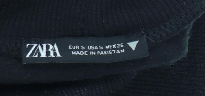 Zara Women Black Roll Neck Pullover Sweatshirt Size S