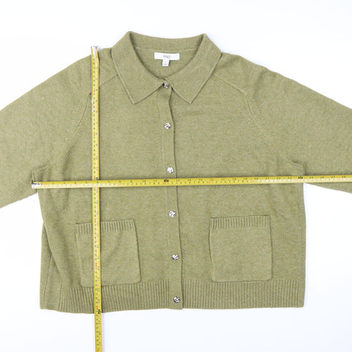 Marks and Spencer Women’s Green Collared Knit Cardigan XL