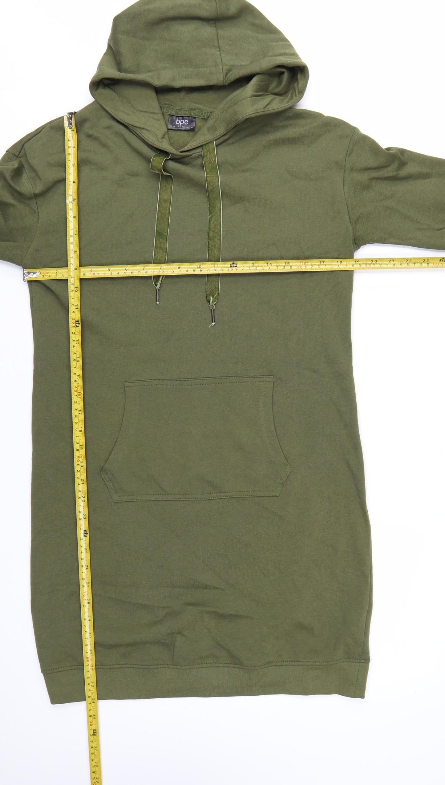 bpc Bonprix Collection Women’s Khaki Green Pullover Hoodie Dress Size S