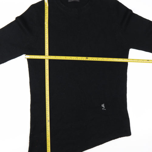Religion Women Black M Pullover Jumper Long Sleeve Knit Asymmetric Hem