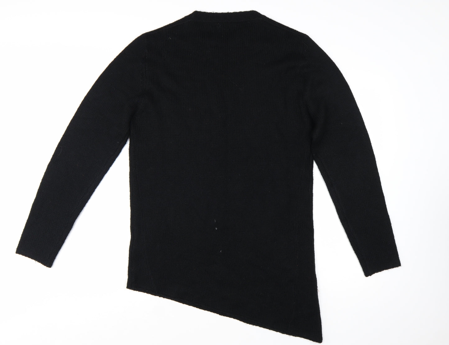 Religion Women Black M Pullover Jumper Long Sleeve Knit Asymmetric Hem