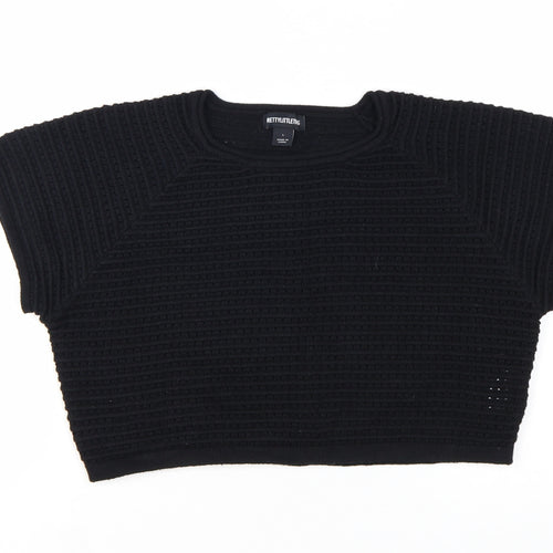 PrettyLittleThing Women’s Black Chunky Knit Pullover Jumper L