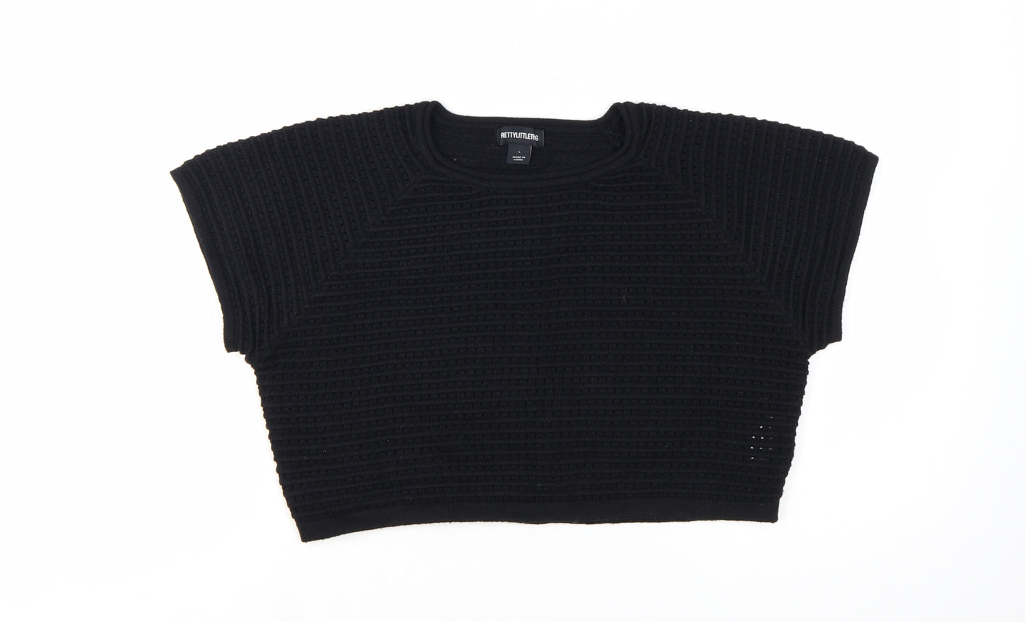 PrettyLittleThing Women’s Black Chunky Knit Pullover Jumper L