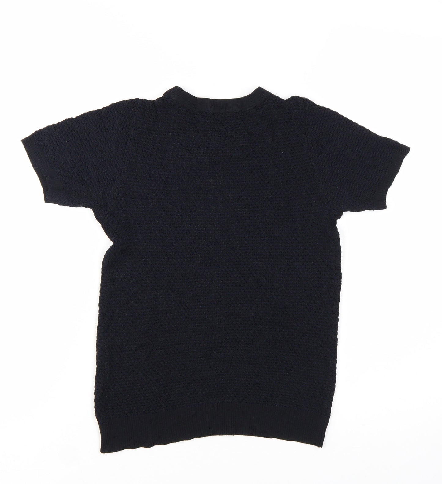 Zara Women Black Knit Short Sleeve Basic T-Shirt Size S