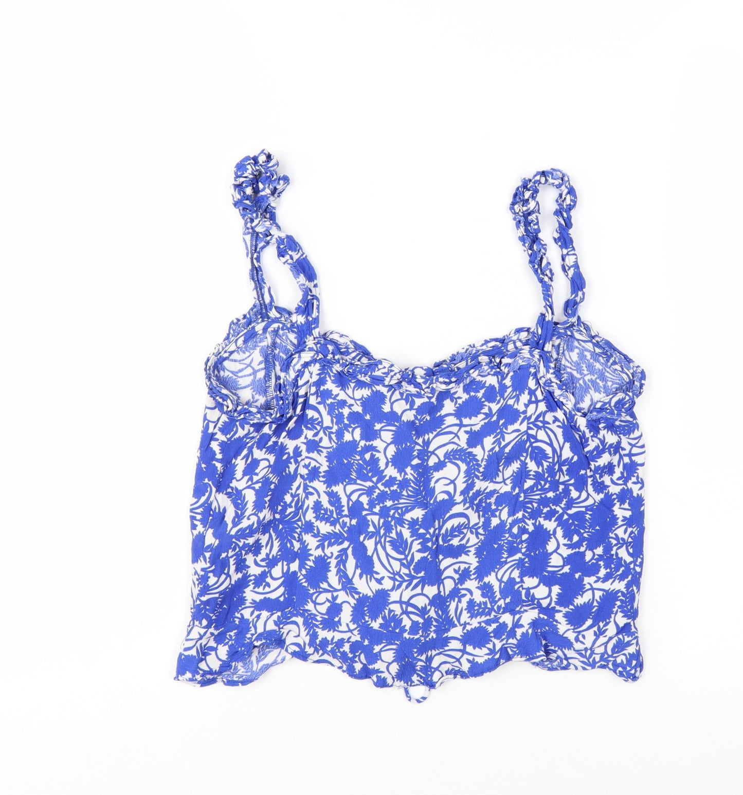 Zara Women Blue Floral Camisole Tank Top Size 12