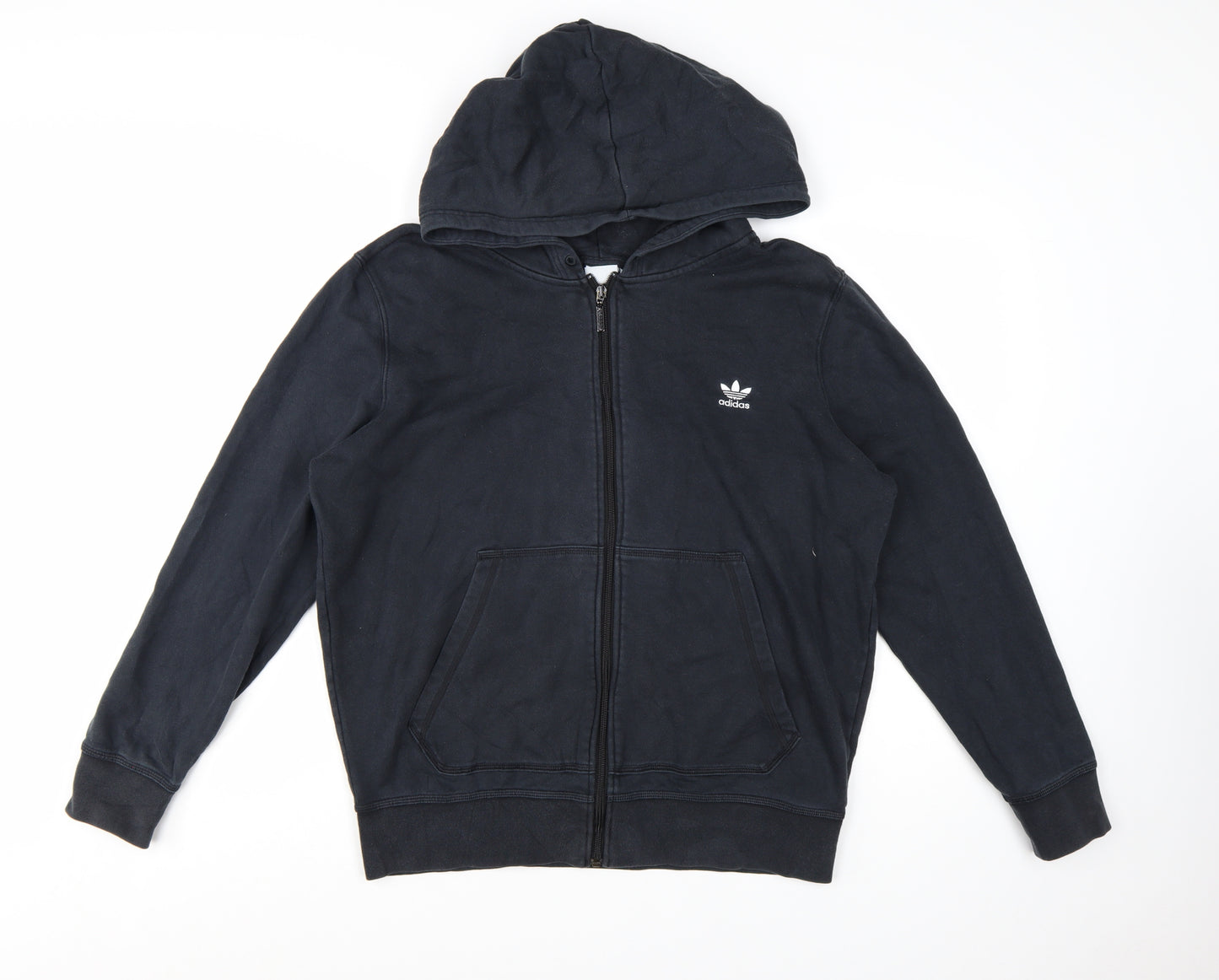 Adidas Women's Black 2XL Full Zip Hoodie - Cotton Blend Casual
