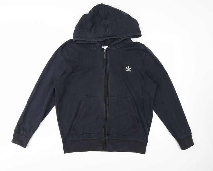 Adidas Women's Black 2XL Full Zip Hoodie - Cotton Blend Casual