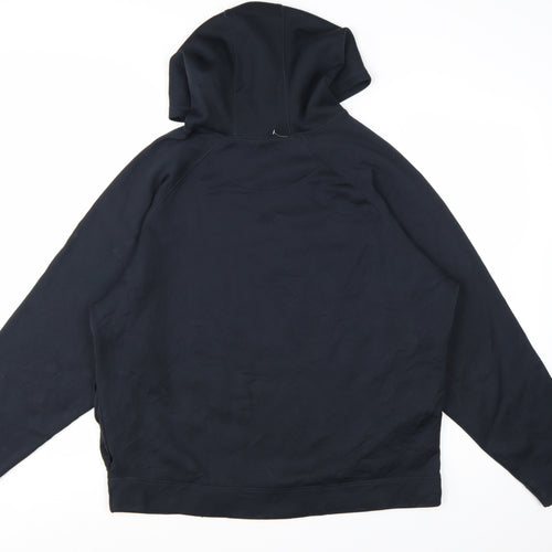 Reebok Mens Black L Pullover Hoodie Logo Graphic Sportswear