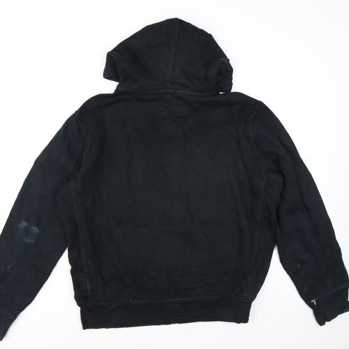Polo Ralph Lauren Men's Black Full Zip Hoodie L Logo Cotton Blend