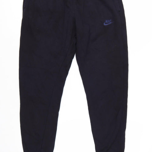 Nike Men's Black Jogger Trousers L Regular Fit Cotton Blend