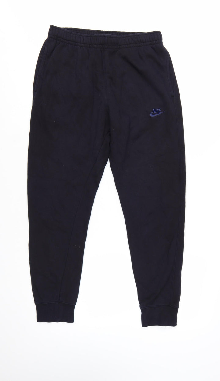 Nike Men's Black Jogger Trousers L Regular Fit Cotton Blend
