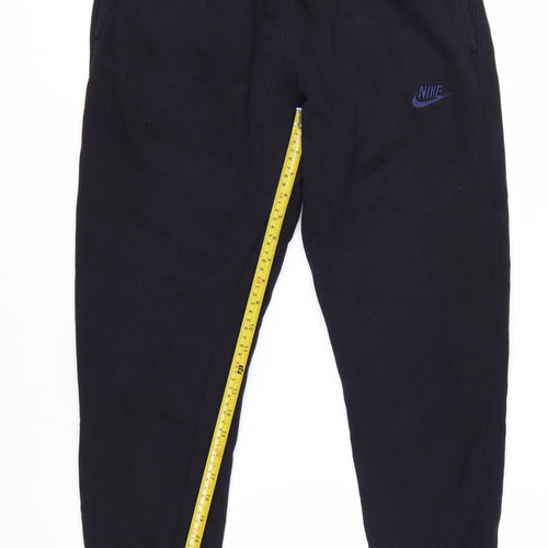 Nike Men's Black Jogger Trousers L Regular Fit Cotton Blend