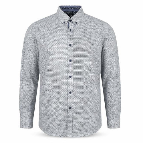 Steel & Jelly Men's Blue Geometric Slim Fit Button-Down Shirt M