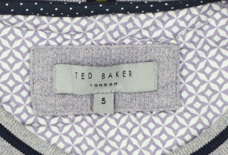 Ted Baker Men's Grey Cotton Crew Neck Pullover Sweatshirt Size L