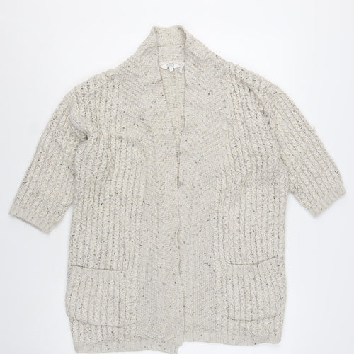 FatFace Women's Beige Chunky Knit Open Cardigan Size 8